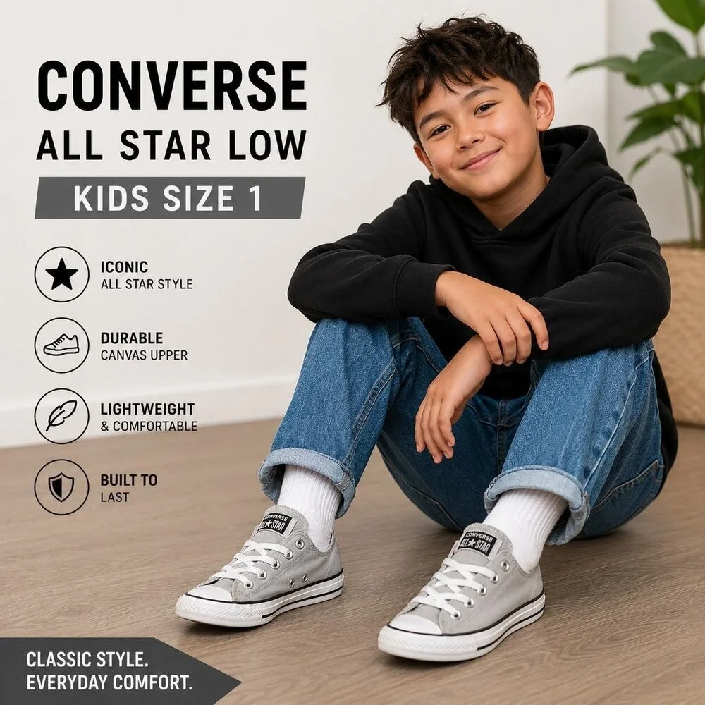 Converse All Star Madison Junior 1 Grey Good Low Top Sneakers 664177F‎